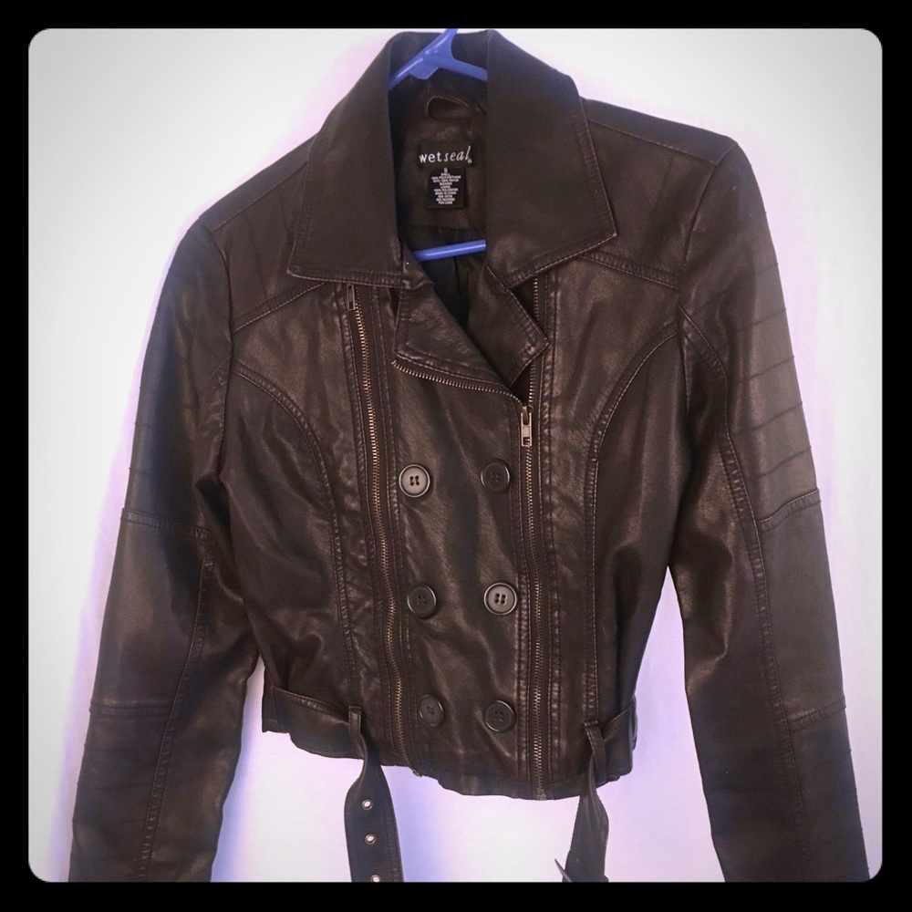 Wet Seal x Moto Jacket Faux Leather